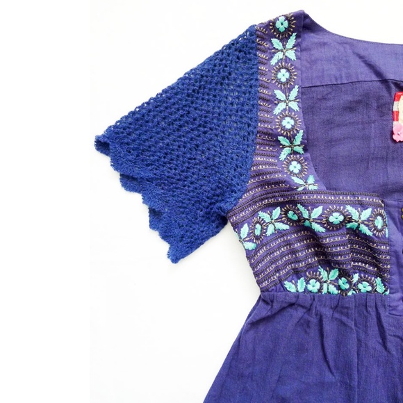 Bohemian Floral Embroidery Crochet Tunic/Top/Shirt - Picture 2 of 8